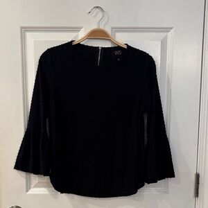 W5 Black Bell Sleeve Blouse